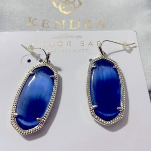 Kendra Scott Elle gold w/ blue glass earrings